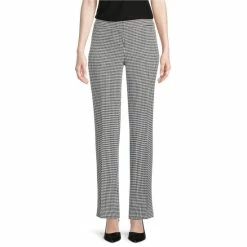Flash Sale 😀 Kasper Houndstooth Print Slim Leg Pants Black/white 😀
