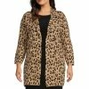 Coupon 🧨 Kasper Plus Size Animal Print Notch Collar Long Sleeve 🧥 Coatigan Camel/black 😀