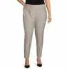 Flash Sale 🛒 Kasper Plus Size Seersucker Printed Flat Front Slim Leg Coordinating Ankle Pants Grey/white ✔️