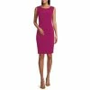 Cheap 🔔 Kasper Sleeveless Banded Crew Neck Stretch Crepe Pencil 👗 Dress Cerise 🧨