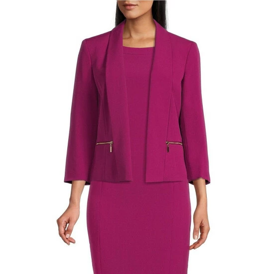 Cheap ๐ Kasper Sleeveless Banded Crew Neck Stretch Crepe Pencil ๐ Dress Cerise ๐งจ - Image 4