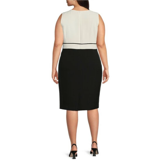 Best reviews of β€οΈ Kasper Plus Size Jewel Neck Sheath π Dress Vanilla Ice/black π - Image 2
