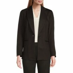 Cheapest ๐ Kasper Notch Collar Long Sleeve Welt Pocket Blazer Chocolate Combo ๐