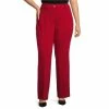 Discount 😉 Kasper Plus Size Wide Leg Faux Fly Pull-On Pants Fire Red 🌟