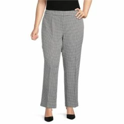 Discount ⌛ Kasper Plus Size Houndstooth Print Slim Pants Black/white ⌛