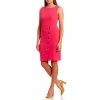 Buy 🥰 Kasper Stretch Crepe Round Neck Sleeveless Asymmetric Snap Sheath 👗 Dress Pink Perfection 😍