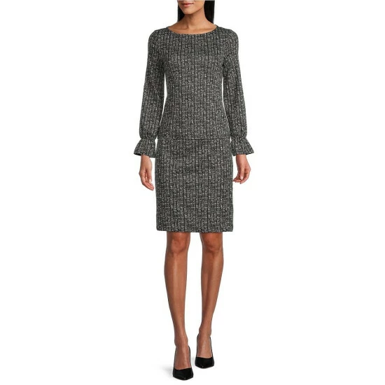 Flash Sale โจ Kasper Jacquard Elastic Waist Pull-On Pencil ๐ Skirt Black/vanilla Ice ๐ - Image 3