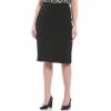 Best Pirce 🔔 Kasper Plus Size Stretch Crepe Skimmer 👗 Skirt Black 🎁
