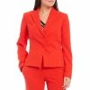 Coupon 🌟 Kasper Petite Size Stretch Crepe Notch Collar Two Button Jacket Scarlet 🥰