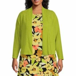 Best reviews of ๐ Kasper Plus Size Stretch Shawl Collar Open Front Long Sleeve Jacket Kiwi ๐ฅฐ