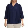 Coupon ⌛ Kasper Plus Size 3/4 Sleeve Open Cardigan Kasper Navy 😍