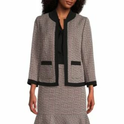 Wholesale 🥰 Kasper Patch Pocket Framed Coordinating Jacket Fire Red Multi 😍