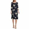 Top 10 🎉 Kasper Petite Size Floral Print 3/4 Sleeve Boat Neck Fit And Flare 👗 Dress Navy Multi 👍
