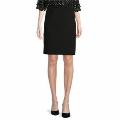 Deals ⌛ Kasper Petite Size High Waist Belted 👗 Skirt Black 🥰