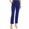Budget 😀 Kasper Petite Size Stretch Crepe Elastic Back Pants Twilight Blue 🥰