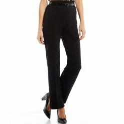 Best reviews of 🎁 Kasper High Rise Pull-On Boot Cut Belted Pants Black 🔔