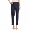 Budget 😀 Kasper Petite Size Pinstripe Slim Pants Navy/vanilla Ice 😉