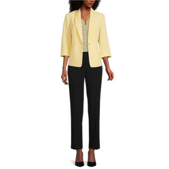 Hot Sale βοΈ Kasper Keyhole Sleeveless V-Neck Cami Pale Yellow Multi β - Image 3