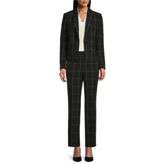 Cheap โ๏ธ Kasper Petite Size Notch Collar Long Sleeve Patch Pocket One Button Blazer Black Multi ๐ฅฐ - Image 3