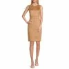 Best Sale 🤩 Kasper Scuba Suede Sleeveless Crew Neck Banded Waist Sheath 👗 Dress Pebble ❤️