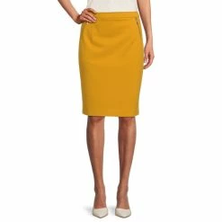 Outlet 🧨 Kasper Zip Pocket Pull-On Sheath 👗 Skirt Marigold 🥰