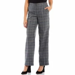 Coupon 😀 Kasper Glen Plaid Pull-On Wide Leg Pants Blue Ribbon Combo ⭐