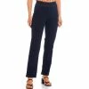 Deals 👏 Kasper Petite Size Straight Leg Denim Topstitch Suit Pull-On Pants Metro Wash 🎉