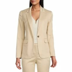 Top 10 ✨ Kasper Lurex Jacquard Notch Lapel Long Sleeve One Button Blazer Gold 👍