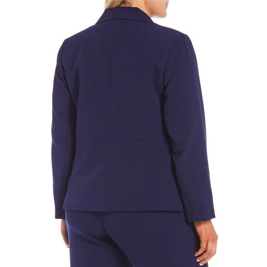 Flash Sale π Kasper Plus Size Sophie Two Button Notch Lapel Long Sleeve Crepe Blazer Kasper Navy π - Image 2