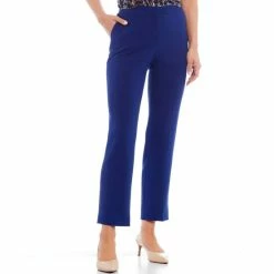 Best deal ✨ Kasper Stretch Crepe Elastic Back Flat Front Ankle Pants Twilight Blue 👏