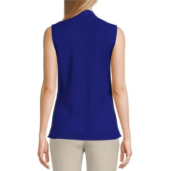 Discount ๐ Kasper Petite Size Sleeveless V-Neck Tie Front Sash Blouse Royal Blue ๐ - Image 2