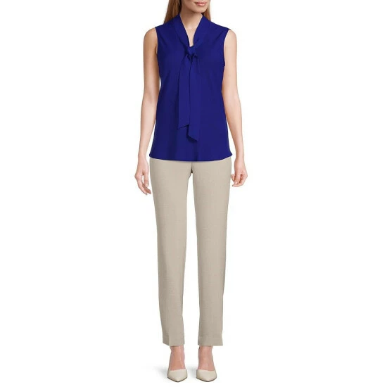 Discount ๐ Kasper Petite Size Sleeveless V-Neck Tie Front Sash Blouse Royal Blue ๐ - Image 3
